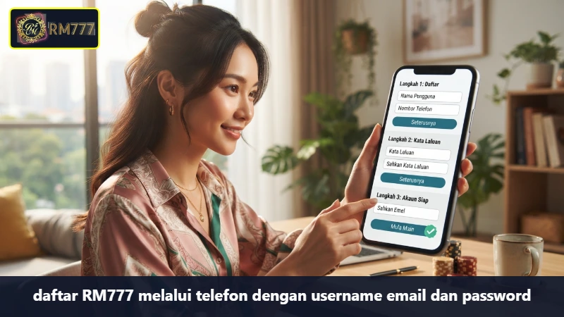 daftar RM777 melalui telefon dengan username email dan password
